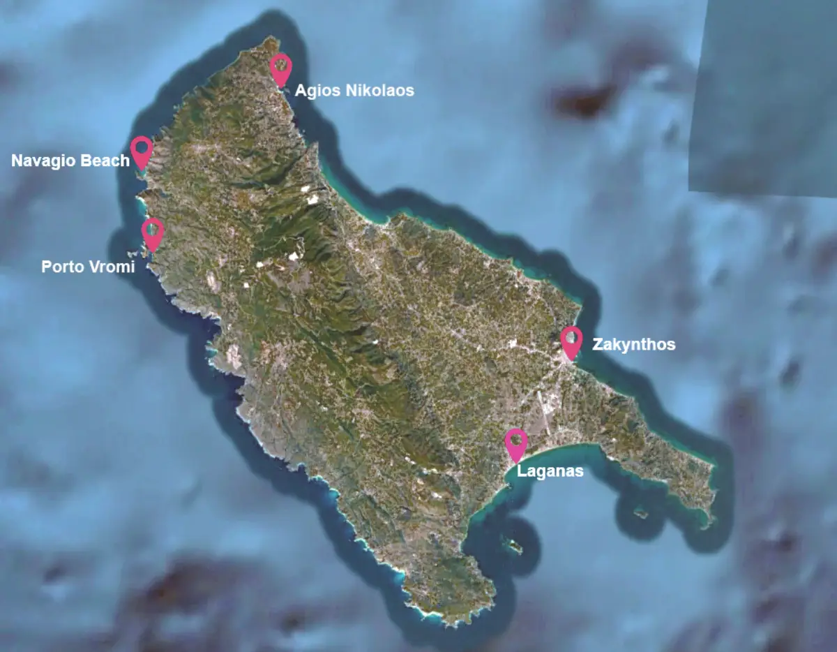Exact Geographic Position of Navagio Beach